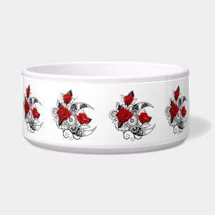 Écuelle Croissant mécanique avec roses rouges
