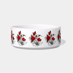 Écuelle Croissant mécanique avec roses rouges