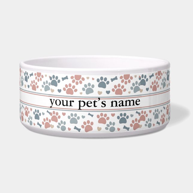 Écuelle Custom Pet Name Bowl | Dog or Cat Food Dish (Devant)