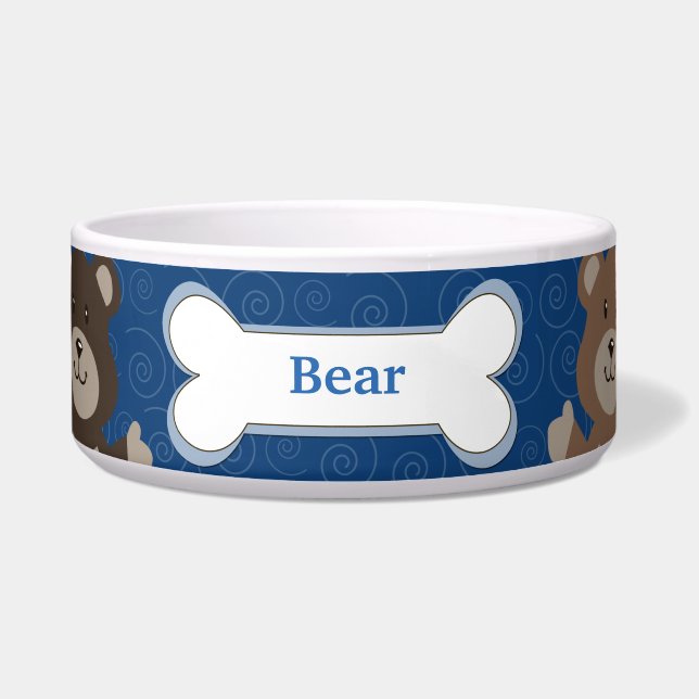 Écuelle Cute Bear Customisé chien animal de compagnie Bowl (Devant)