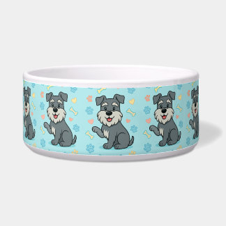 Écuelle Cute Cartoon Schnauzer Personalize Bowl