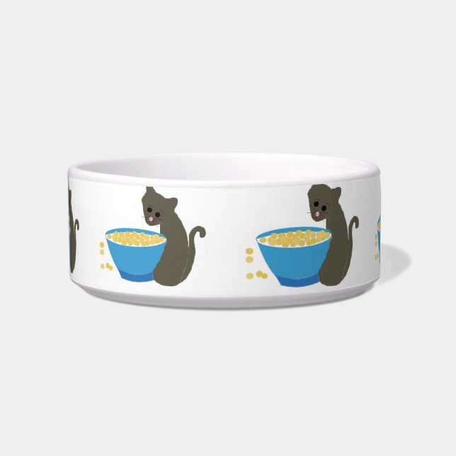 Écuelle Cute Chat avec Blue Cat Food Dish (Devant)
