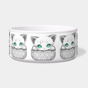 Écuelle Cute de chat et pointe joueuse à partir d'une poch