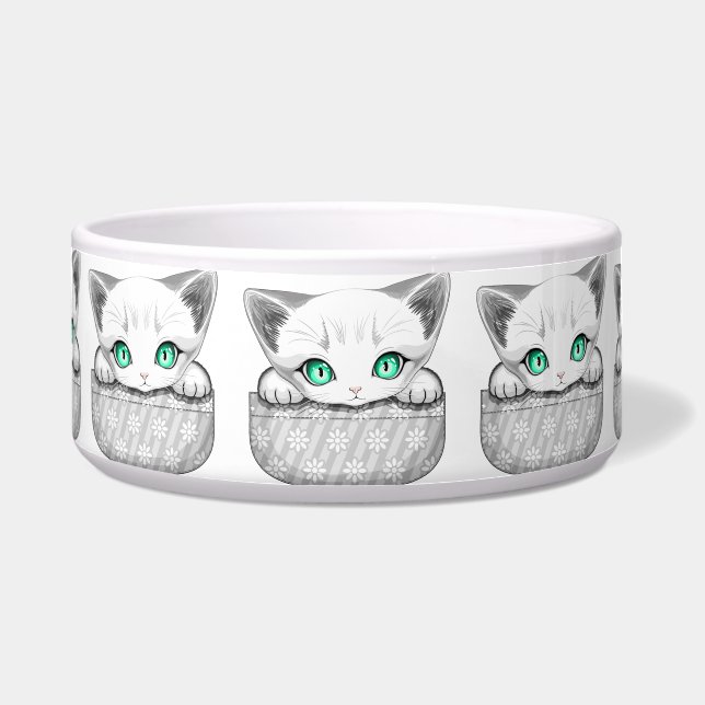 Écuelle Cute de chat et pointe joueuse à partir d'une poch (Devant)