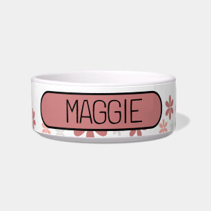 Écuelle Cute floral rose et gris pâle pâté Personnaliser c