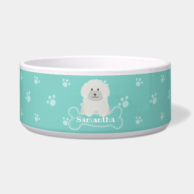 Écuelle Cute Fluffy Blanc Poodé Chien Chien Chien Chien Aq (Devant)