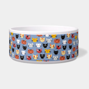Écuelle Cute Funny Kitty Chat Façades Motif Bleu