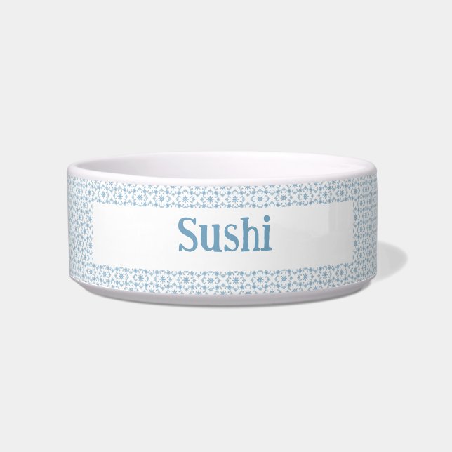 Écuelle Cute Lt. Bleu Moderne Motif céramique Pet Bowl (Devant)
