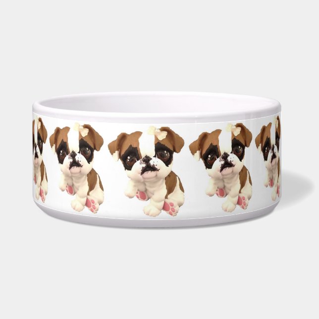 Écuelle Cuvette anglaise d'animal familier de bouledogue (Droite)