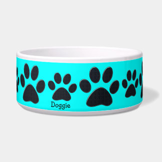 Écuelle Cuvette bleue de chien d'empreintes de pattes