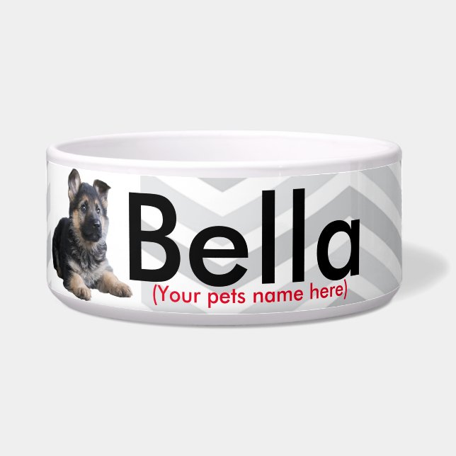 Écuelle Cuvette d'animal familier/Allemand personnalisés (Devant)
