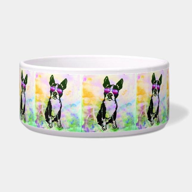 Écuelle Cuvette d'animal familier de Boston Terrier (Droite)