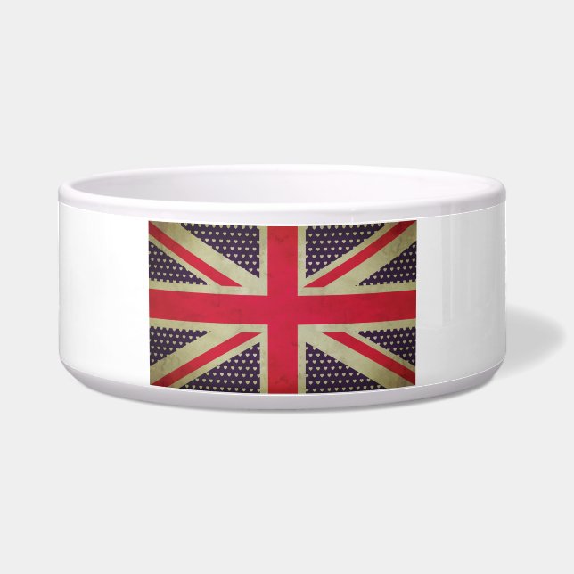 Écuelle Cuvette d'animal familier de drapeau d'Union Jack (Devant)