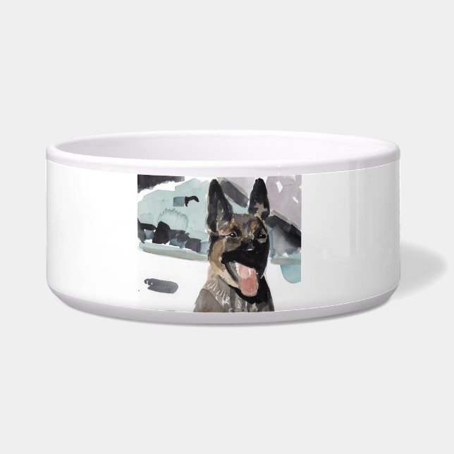 Écuelle cuvette d'animal familier de la police k-9 (Devant)
