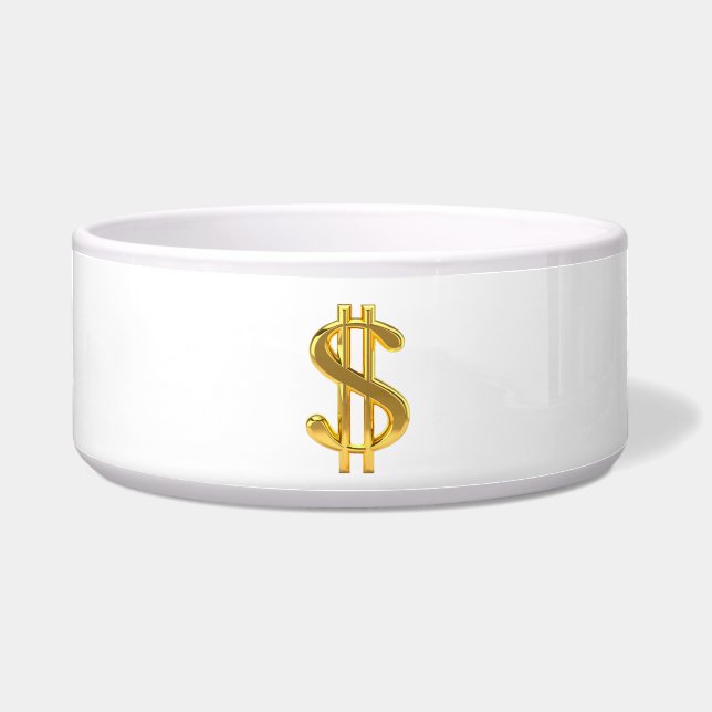 Écuelle Cuvette d'animal familier de symbole dollar (Devant)
