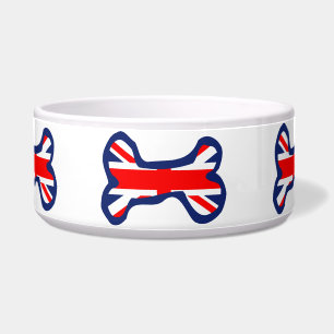 Écuelle Cuvette d'animal familier d'os d'Union Jack