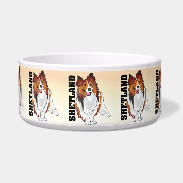 Écuelle Cuvette de Kibble de chien de berger de Shetland (Devant)