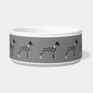Écuelle Cuvette grise de chien de Pinscher de dobermann