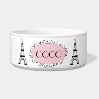 Écuelle Cuvette noire rose chic d'animal familier de chien
