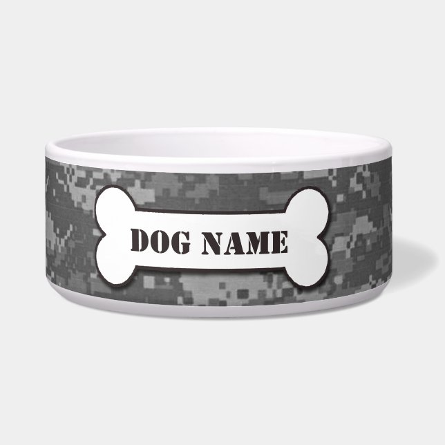 Écuelle Cuvette personnalisée de chien de camouflage d'ACU (Devant)
