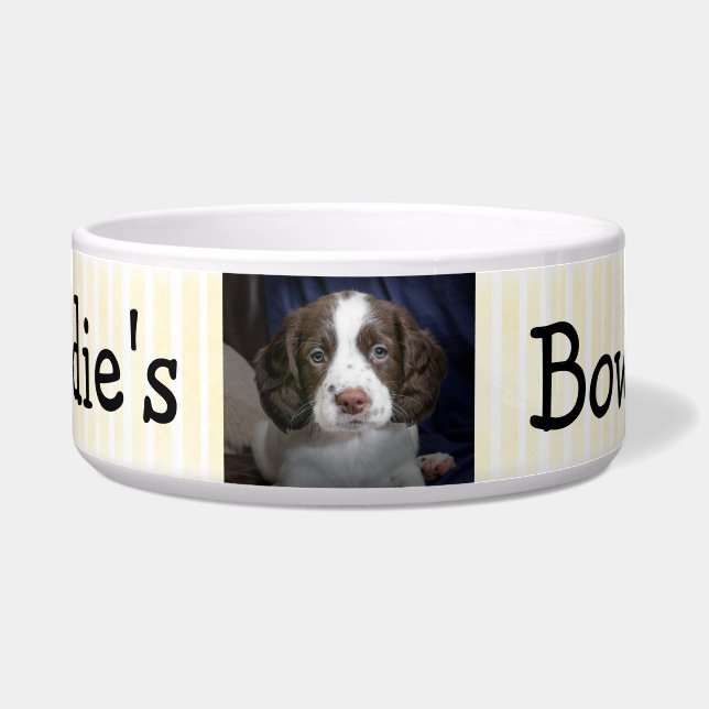 Écuelle Cuvette personnalisée Tan de chien de photo et (Devant)