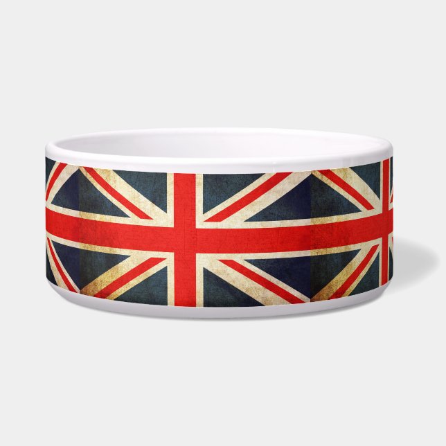 Écuelle Cuvette snob grunge d'animal familier d'Union Jack (Devant)