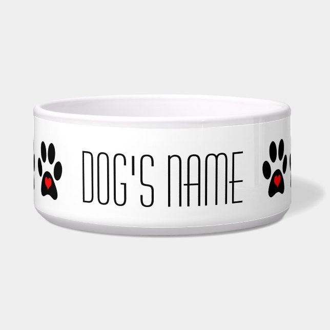 Écuelle Cuvettes personnalisées de chien - empreintes de (Devant)