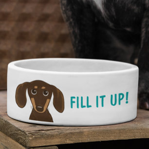 Écuelle Dachshund au chocolat mignon avec texte personnali