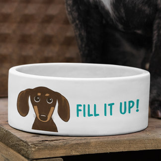 Écuelle Dachshund au chocolat mignon avec texte personnali