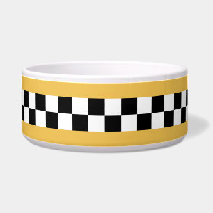 Écuelle damier rayé jaune moutarde