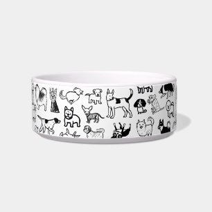 Écuelle Dessins de chien mignons en noir et blanc
