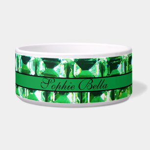 Écuelle Diamants verts, motif de bijoux en pierre de taill