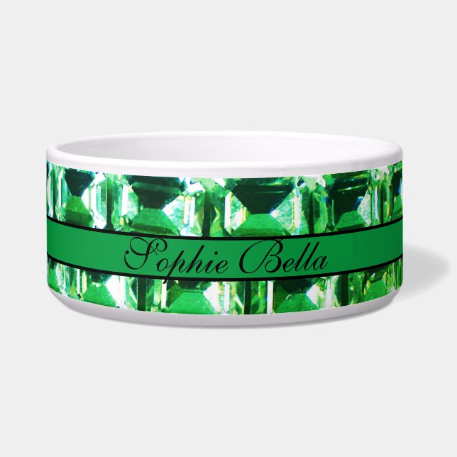 Écuelle Diamants verts, motif de bijoux en pierre de taill (Devant)