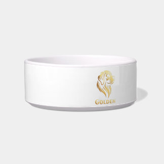 Écuelle Diseño Premium de Golden Retriever en Dorado