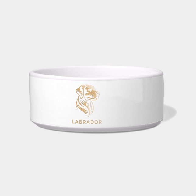 Écuelle Diseño Premium de Labrador retriever en Dorado (Devant)