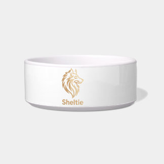 Écuelle Diseño Premium de Sheltie en Dorado