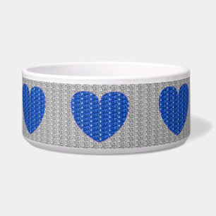 Écuelle Dob Bowl Silver Blue Heart Parties scintillant