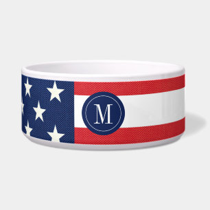 Écuelle Drapeau américain moderne avec monogramme