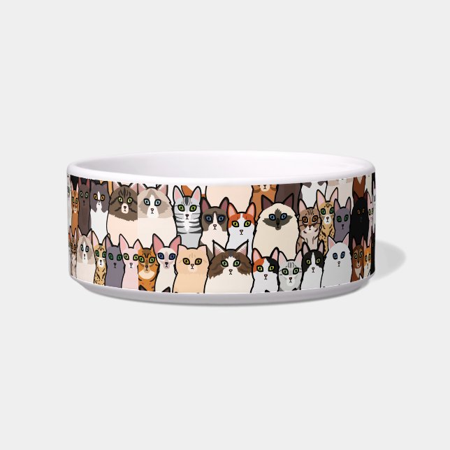 Écuelle Drôle de motif de collage avec tant de chats et de (Gauche)