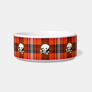 Écuelle écossais crâne goth plaid chat nourriture bol