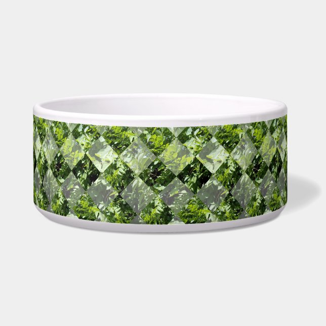 Écuelle Élégance d'émeraude : Feuilles verts en coupe diam (Devant)