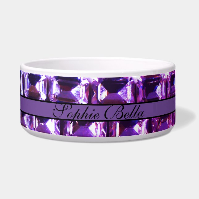 Écuelle Élégant diamants de pierres précieuses violettes (Devant)