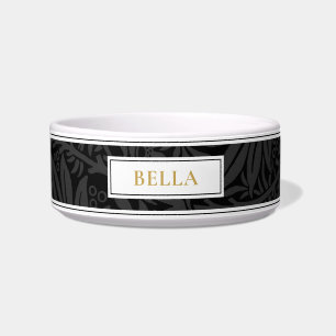 Écuelle Elégant Gold Nom de l'animal de compagnie Motif Fl