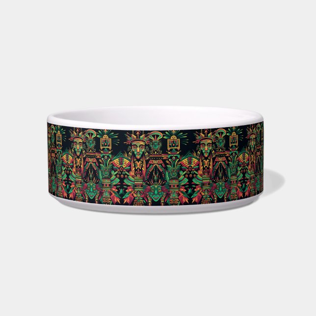Écuelle Elégant Turquoise "Paradigme Ancestral" Design Pet (Devant)