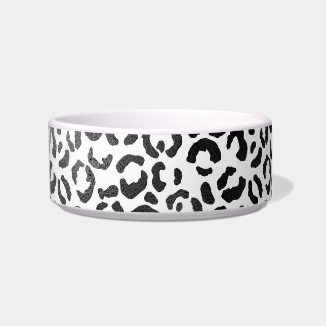 Écuelle Empreinte de léopard noir et blanc         (Devant)