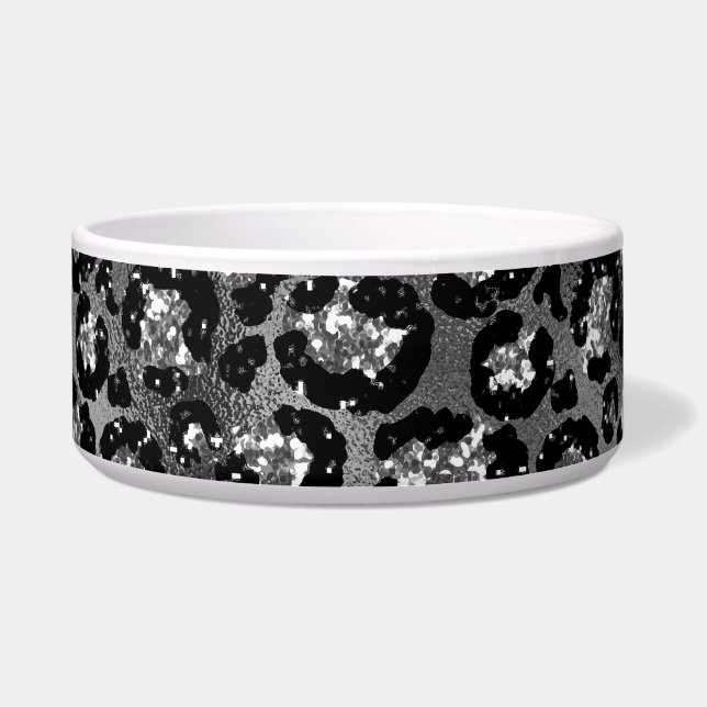 Écuelle Empreinte de léopard noir et gris argenté (Devant)