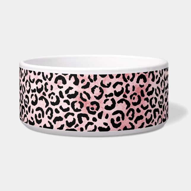 Écuelle Empreinte de léopard noir rose (Devant)