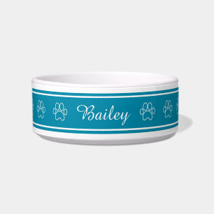 Écuelle Empreinte de patte bleu clair personnalisé