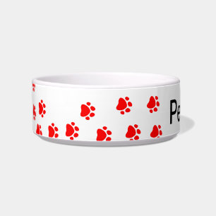 Écuelle Empreinte de patte de chien rouge - bol pour anima
