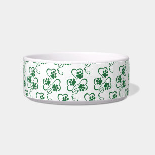 Écuelle Empreinte de patte de chien Shamrock irlandais